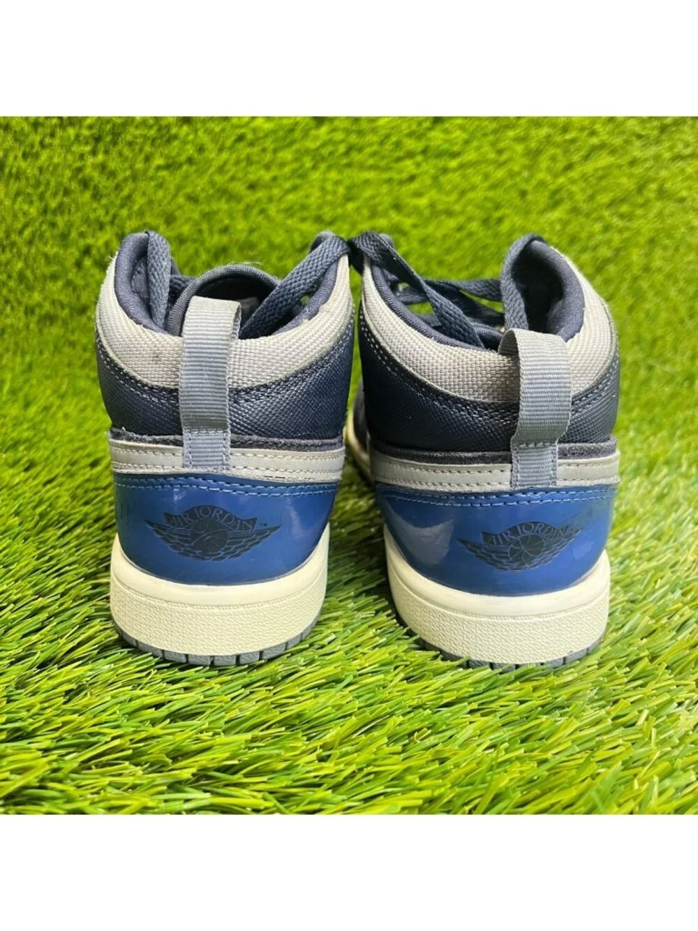 Nike Air Jordan 1 Mid SE Craft PS Boys Size 2Y Blue Basketball Shoes Sneakers